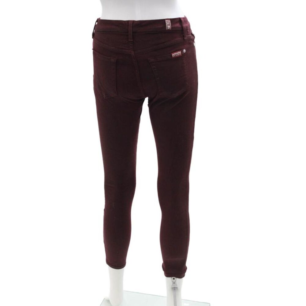 7 For All Mankind Women Cropped Ankle Jeggings Brown Designer Size 25 - Picture 3 of 7
